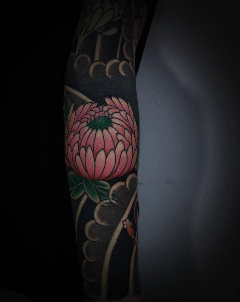 花臂局部纹身图片_手臂老传统纹身图案