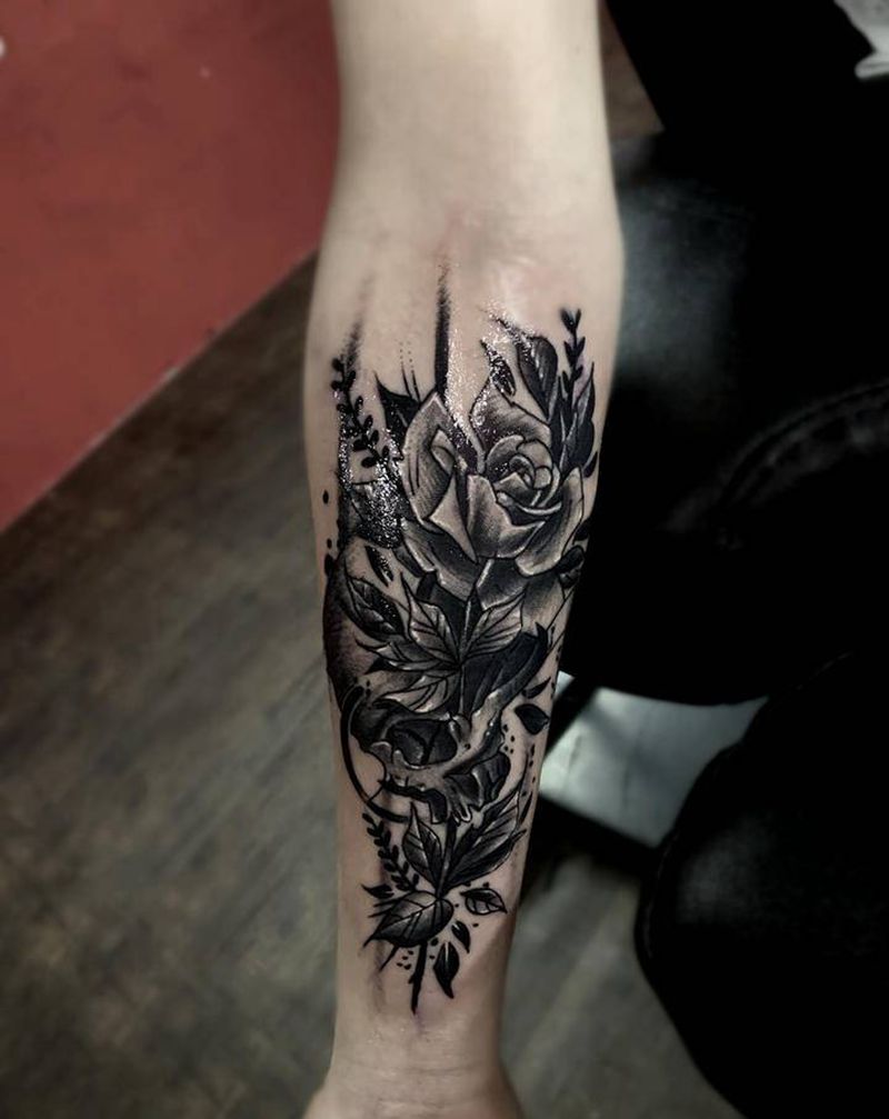 花纹身图片_手臂纹身图案