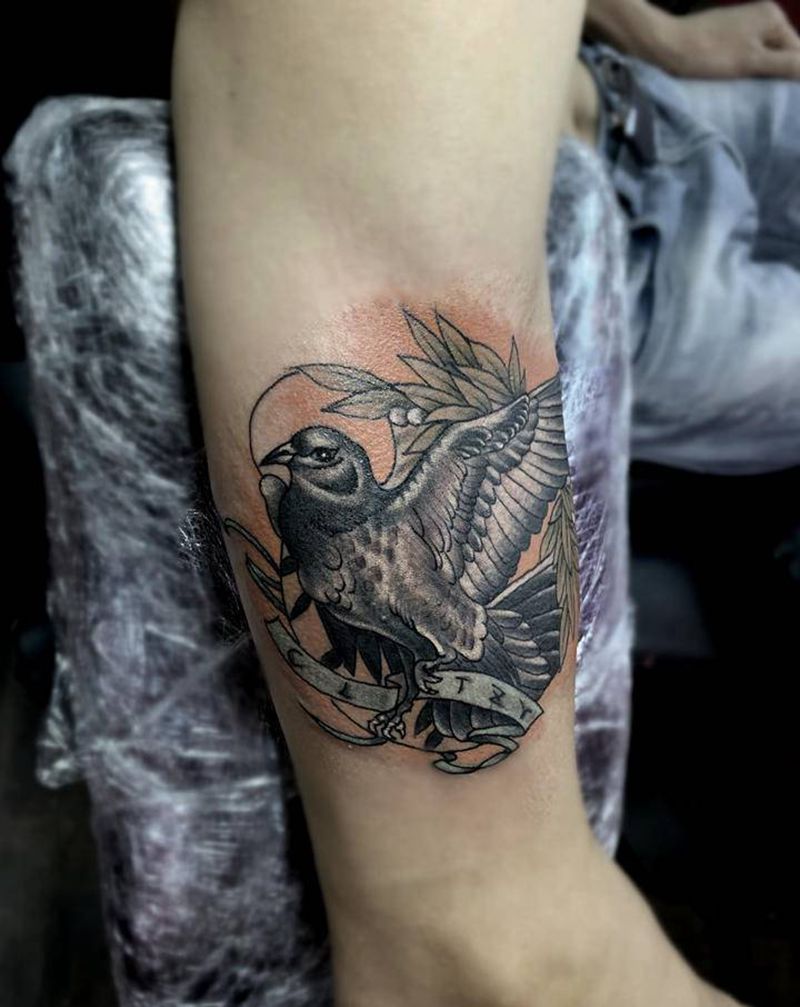 鸟纹身图片_手臂纹身图案