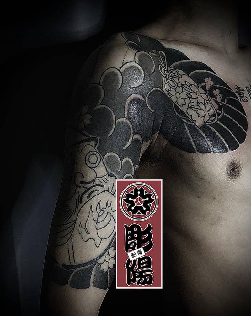 半胛进度。纹身图片_老传统纹身图案