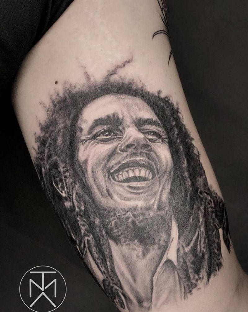 鲍勃马利纹身图片_手臂手部欧美写实人物鲍勃马利纹身图案