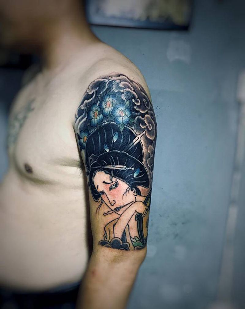 最近纹身图片_肩部腰部老传统新传统纹身图案