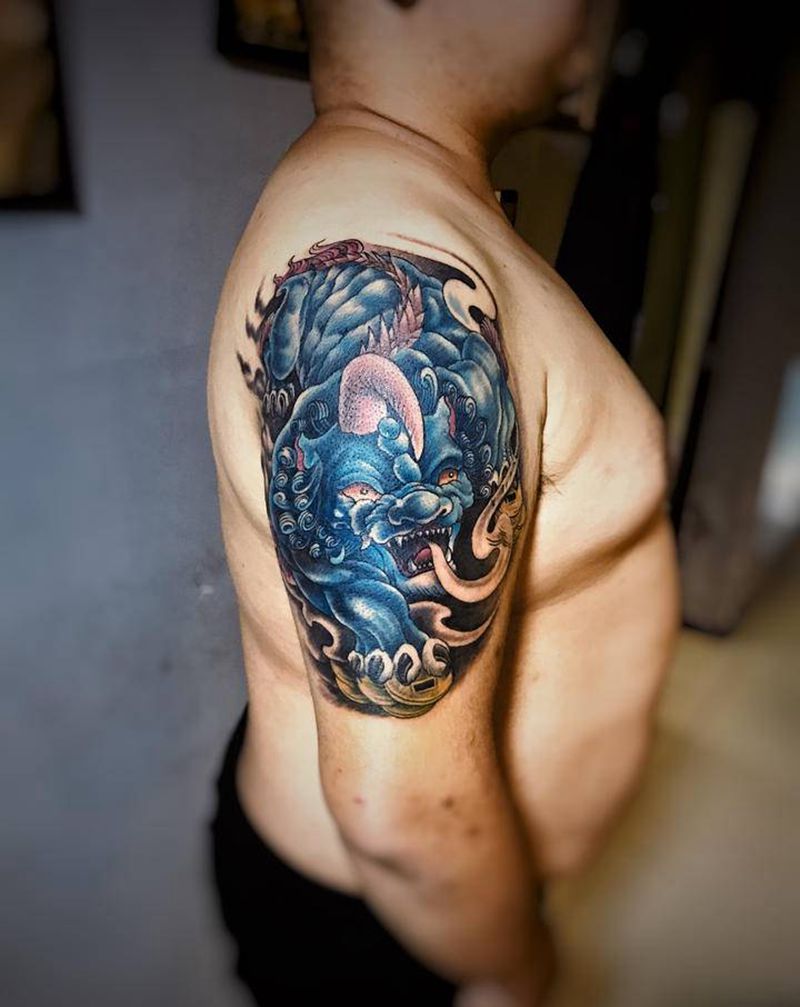 貔貅纹身图片_新传统纹身图案