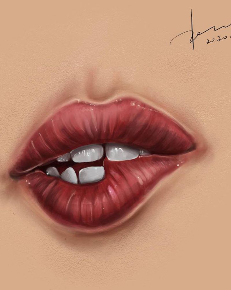 绘画练习纹身图片_背部手臂欧美写实彩色眼睛嘴纹身图案