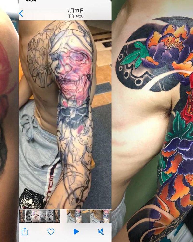 般若纹身图片_手臂老传统新传统纹身图案