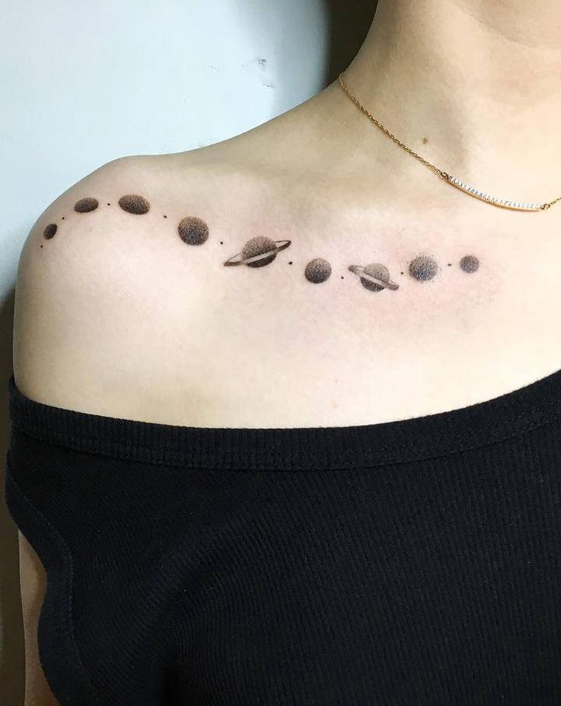 行星纹身图片_点刺纹身图案