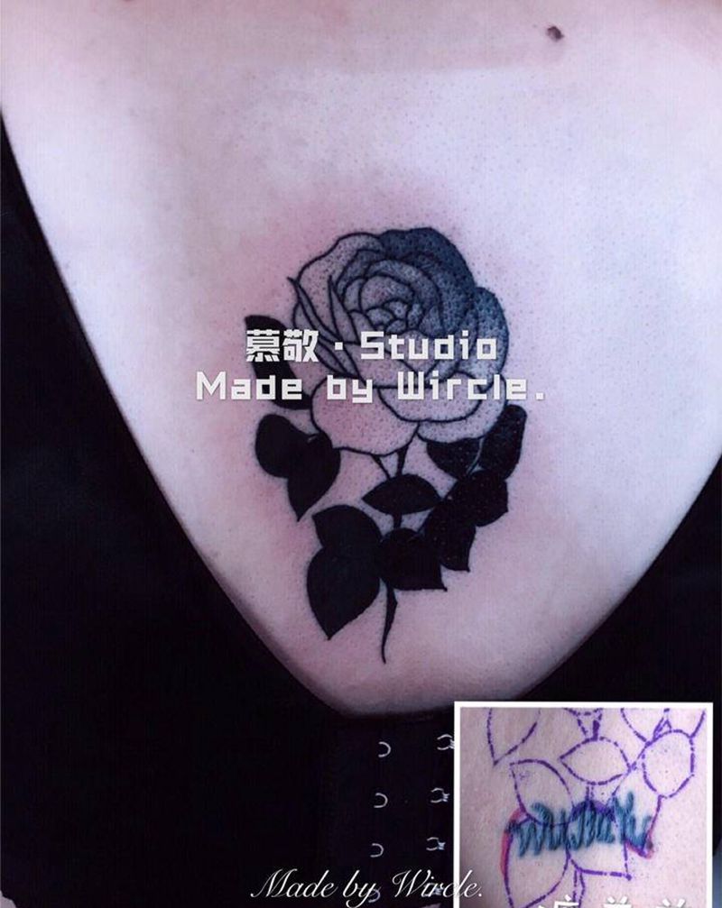 遮盖 / 花纹身图片_背部纹身图案