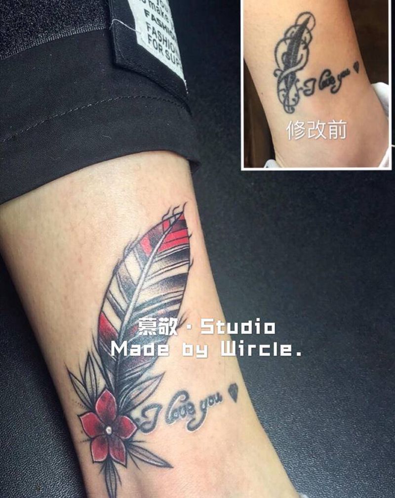 老旧失败文身修改纹身图片_腿部纹身图案