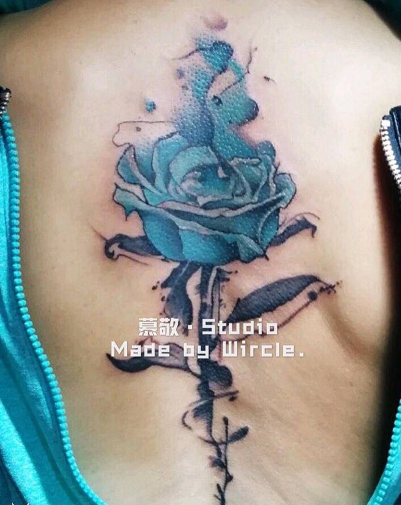 背 / 蓝色玫瑰花