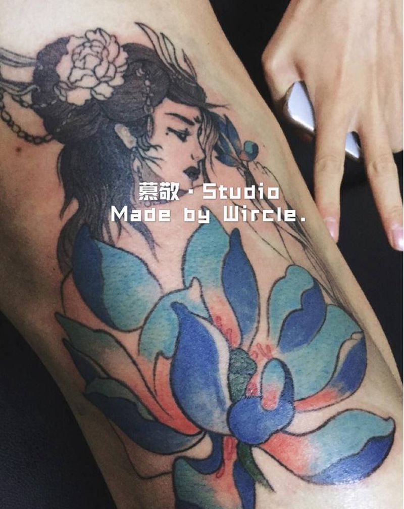 还差一次没做完纹身图片_腰部新传统纹身图案