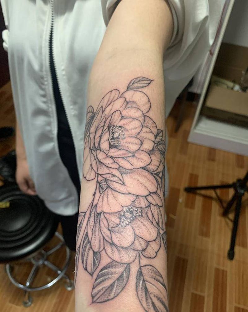 素花纹身图片_手臂纹身图案