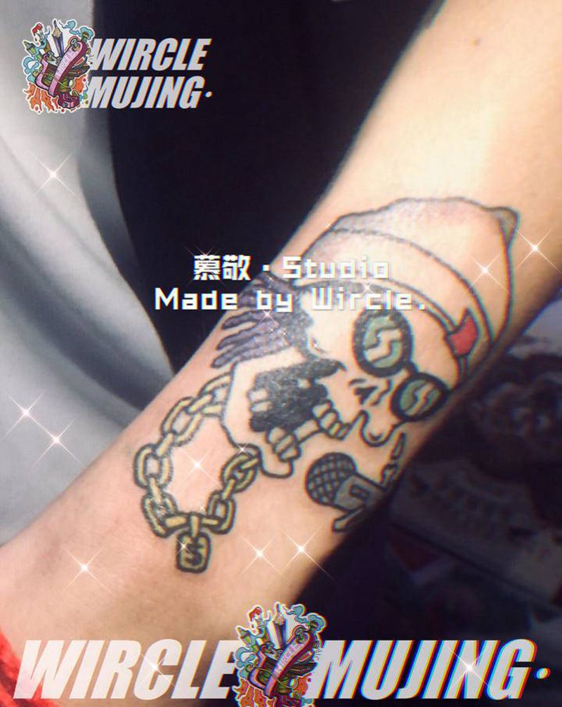 说唱少年纹身图片_手臂New SchoolOld School纹身图案