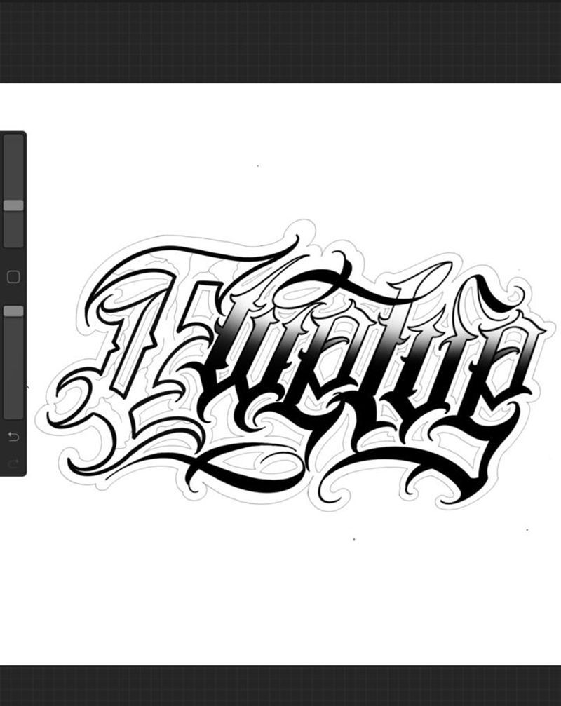 原创花体字纹身图片_腿部花体字纹身图案