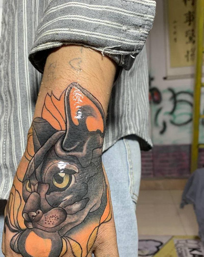 遮盖纹身图片_手部纹身图案