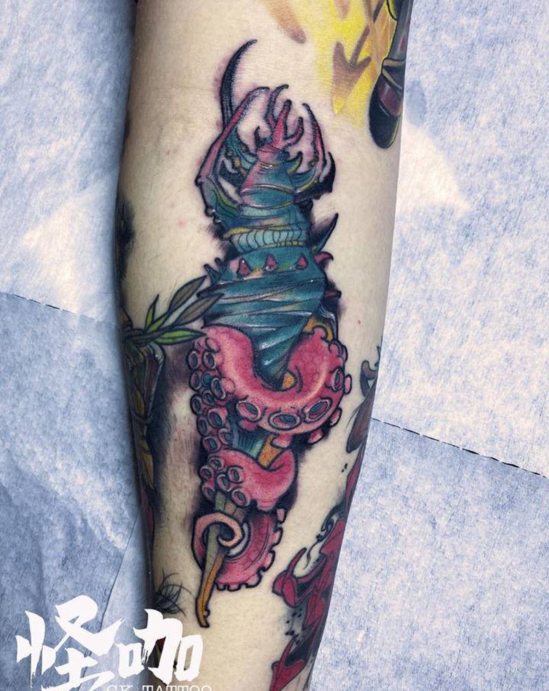 newschool触手纹身图片_手臂New School纹身图案