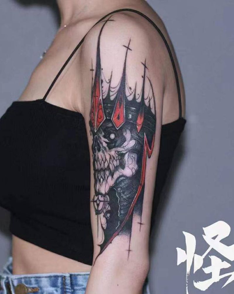 暗黑遮盖纹身图片_手臂欧美写实纹身图案