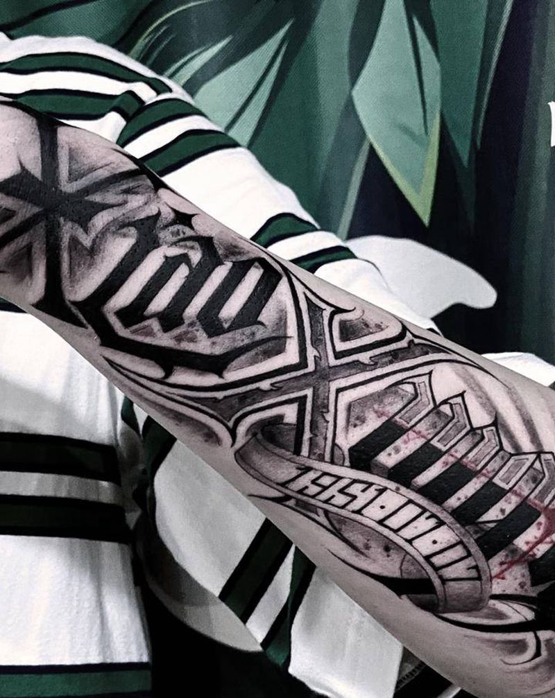 原创花体字纹身图片_手臂花体字纹身图案