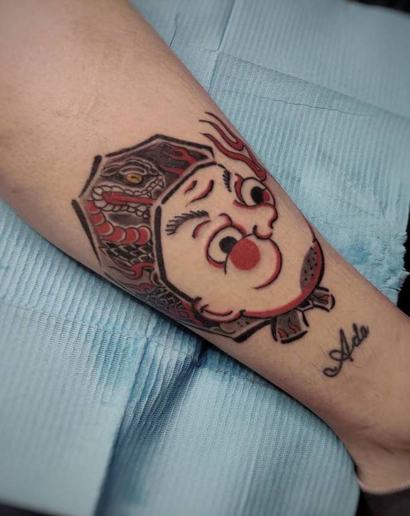 作品纹身图片_背部手部老传统新传统纹身图案