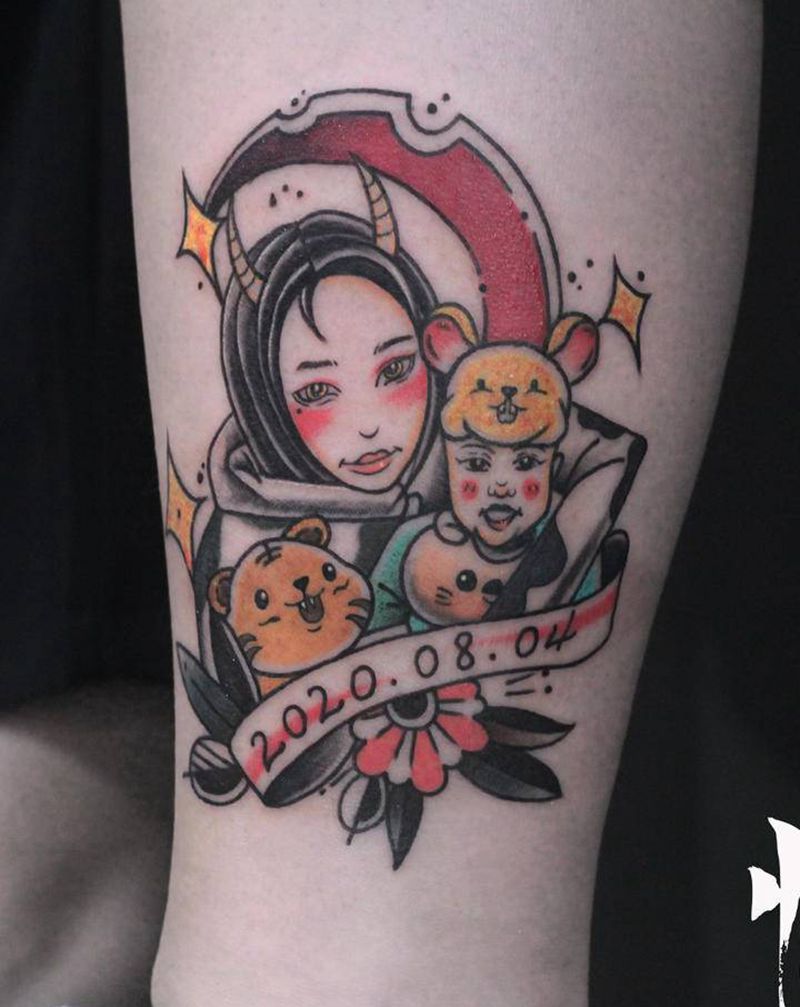 原创纹身图片_脚部Old School纹身图案