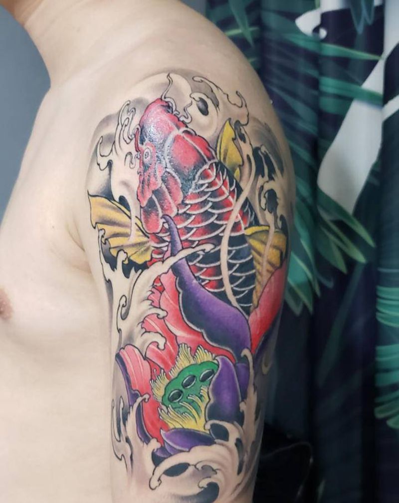 花臂纹身图片_手臂新传统纹身图案