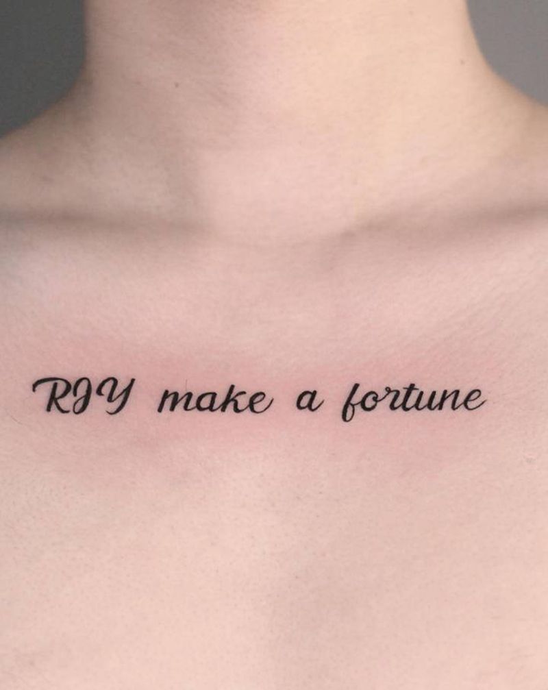 英文纹身图片_肩部手臂花体字纹身图案