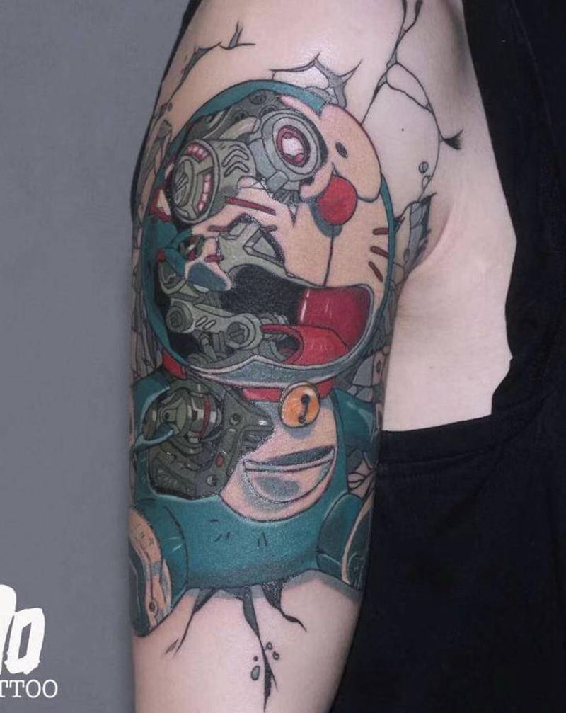 多啦A梦纹身图片_手臂New School纹身图案