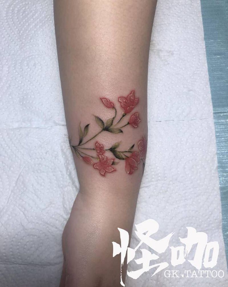 手环纹身图片_手部水彩纹身图案