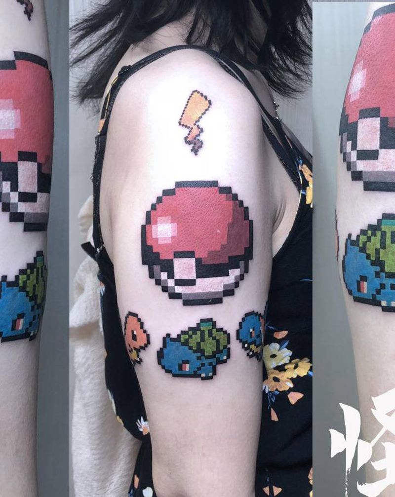 马赛克纹身纹身图片_手臂New School几何纹身图案