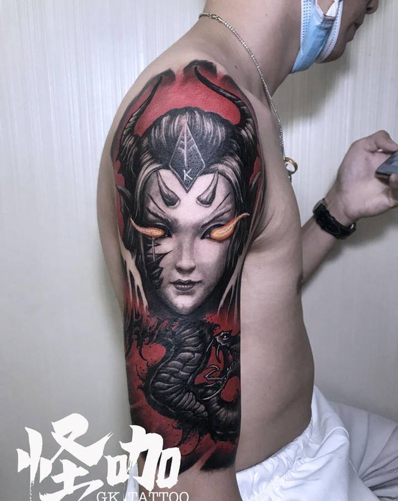 暗黑纹身图片_手臂欧美写实纹身图案