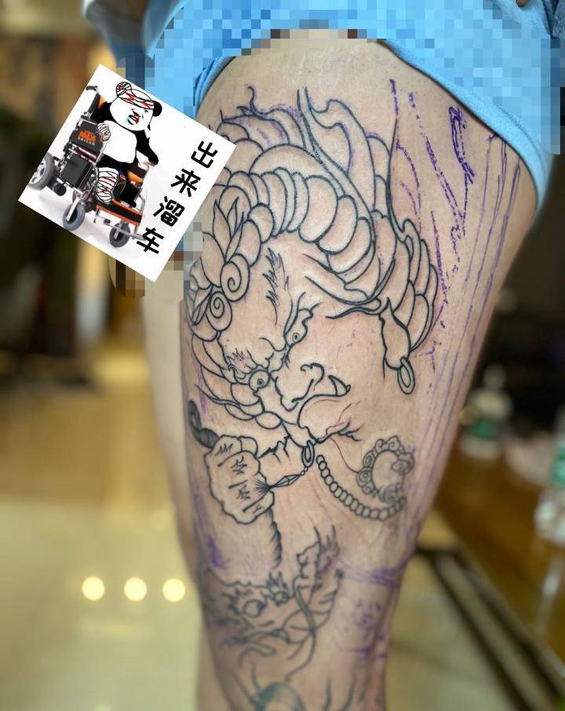 不动明王 未完纹身图片_新传统纹身图案