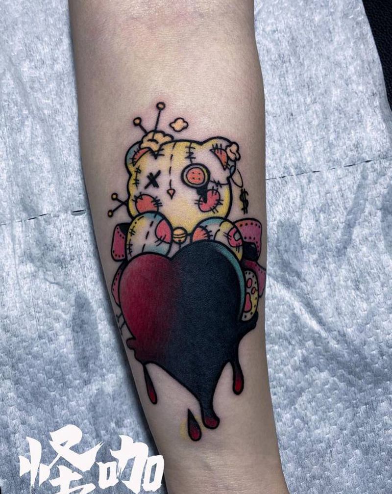 卡通遮盖纹身图片_手臂New School纹身图案