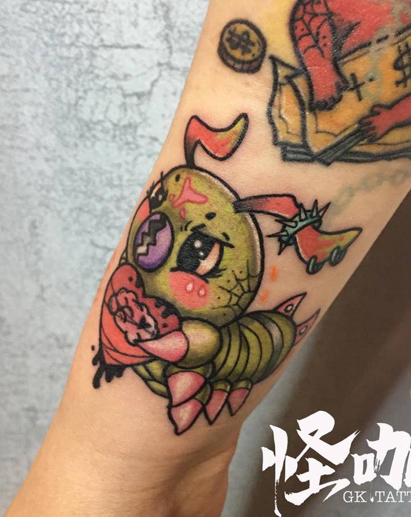 卡通猪儿虫纹身图片_手臂New School纹身图案