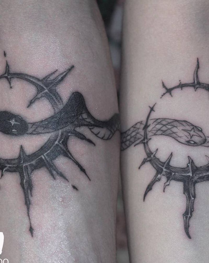 情侣纹身纹身图片_手臂欧美写实点刺纹身图案