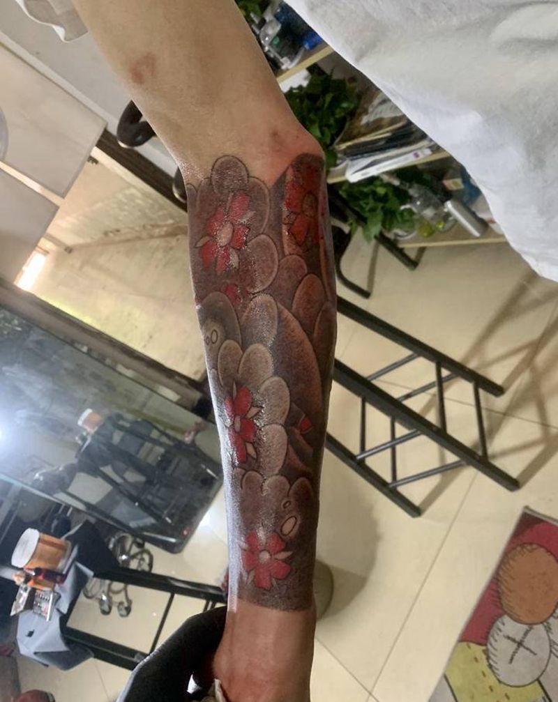 半臂纹身图片_手臂老传统新传统纹身图案