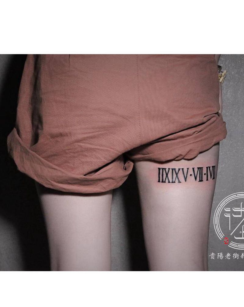 翔子作品，罗马数字。纹身图片_脚部罗马数字纹身图案