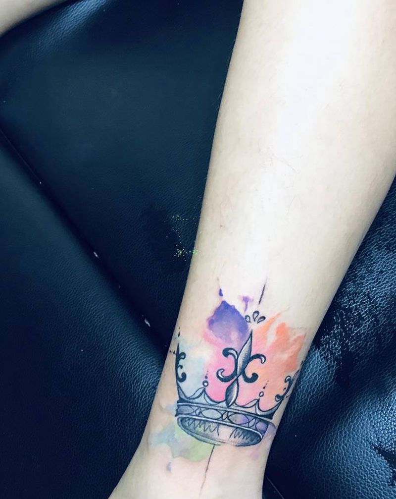 泼墨风纹身图片_腿部纹身图案