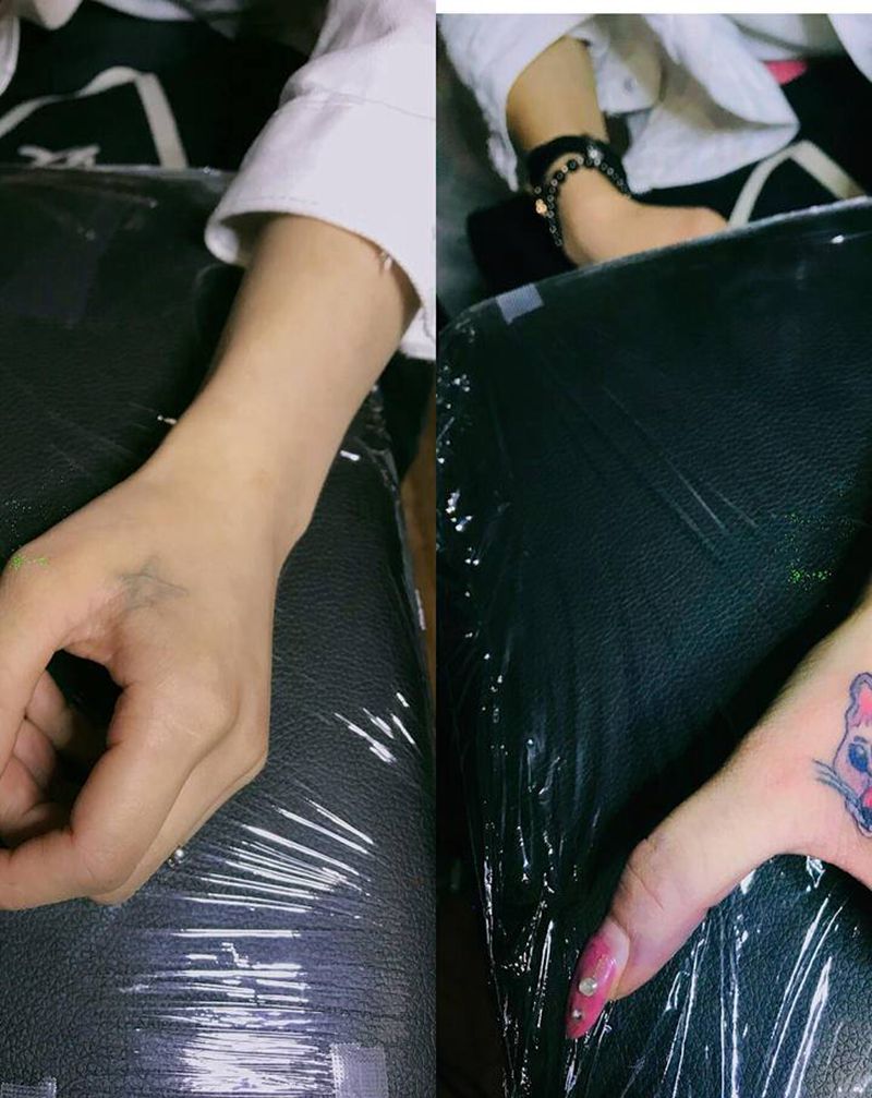 虎口遮盖纹身图片_手部纹身图案