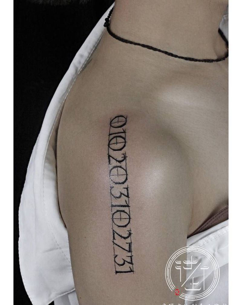 翔子小作，数字纹身图片_手臂几何数字纹身图案