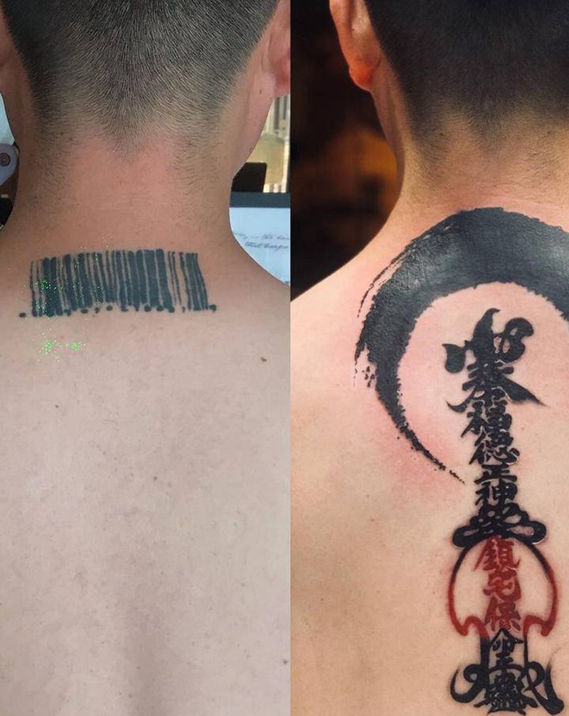 遮盖纹身图片_肩部纹身图案
