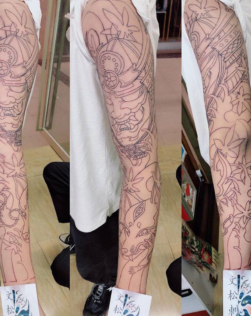 线条（未完纹身图片_手臂纹身图案