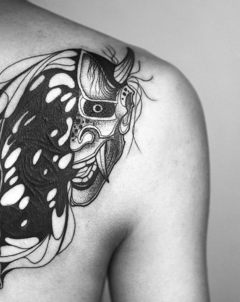 遮盖纹身图片_背部纹身图案