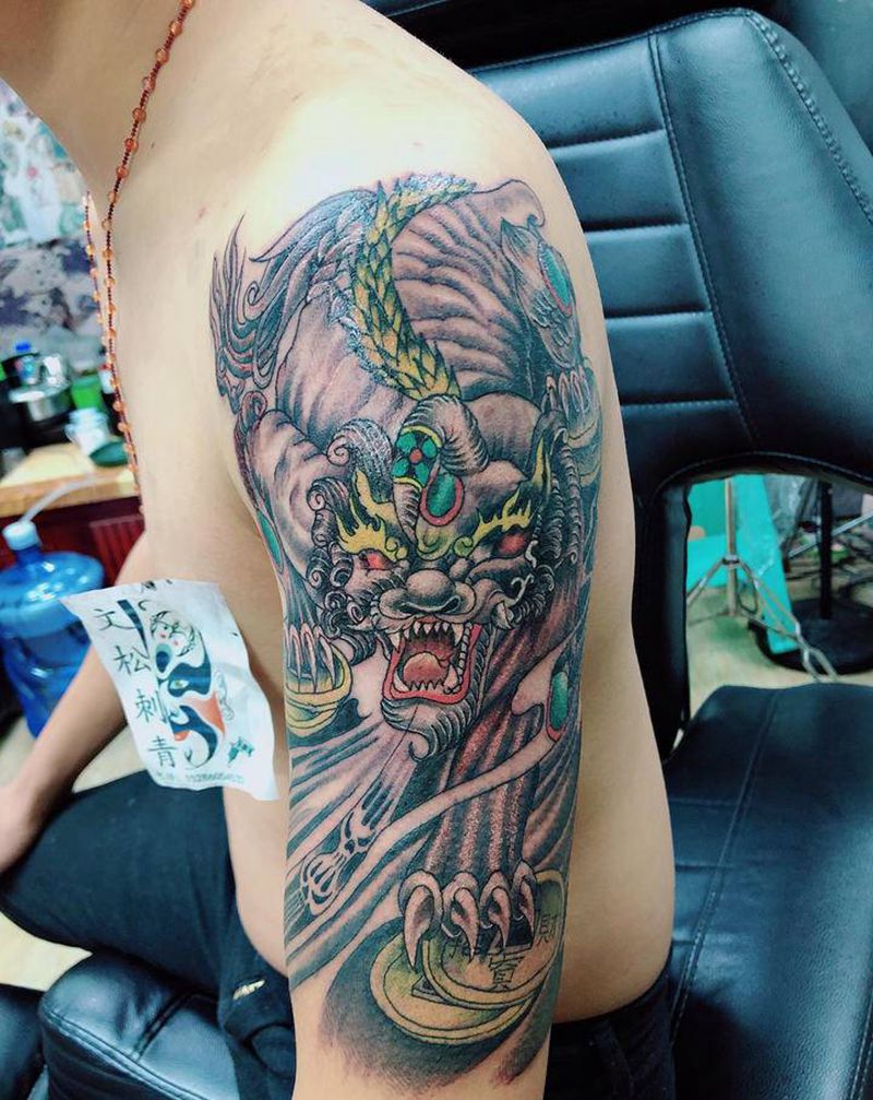 招财纹身图片_手臂纹身图案