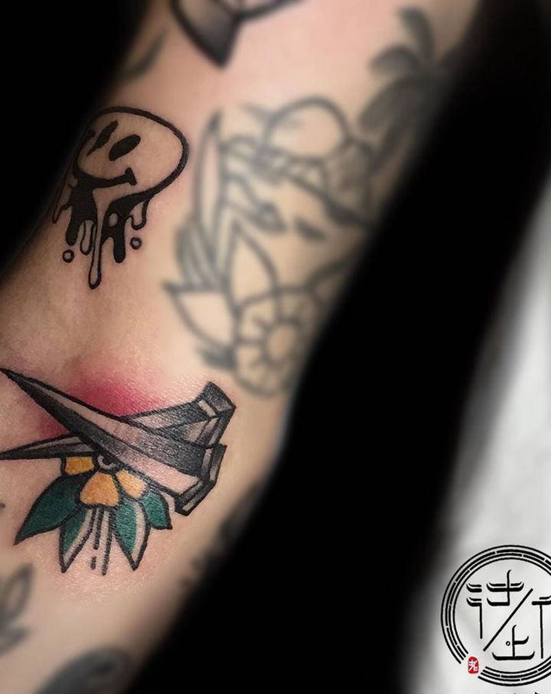 Oldschool拼接填空纹身图片_手部手臂Old School拼接花臂纹身图案