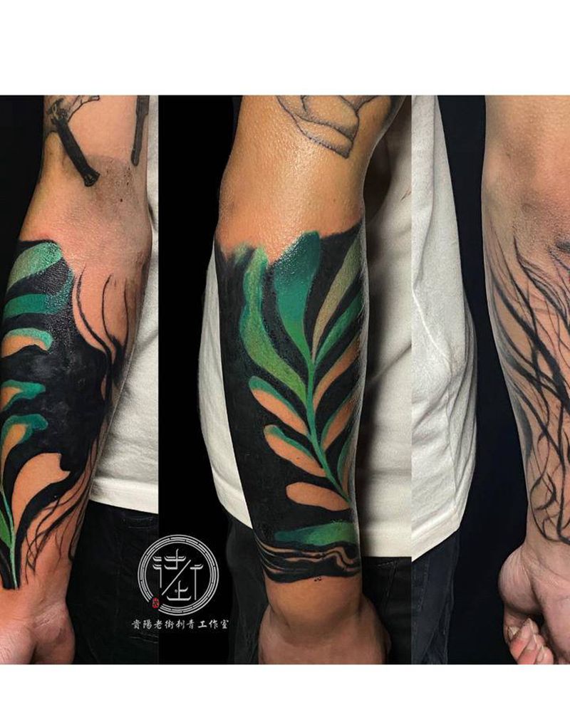 黑臂纹身图片_手臂图腾黑臂纹身图案