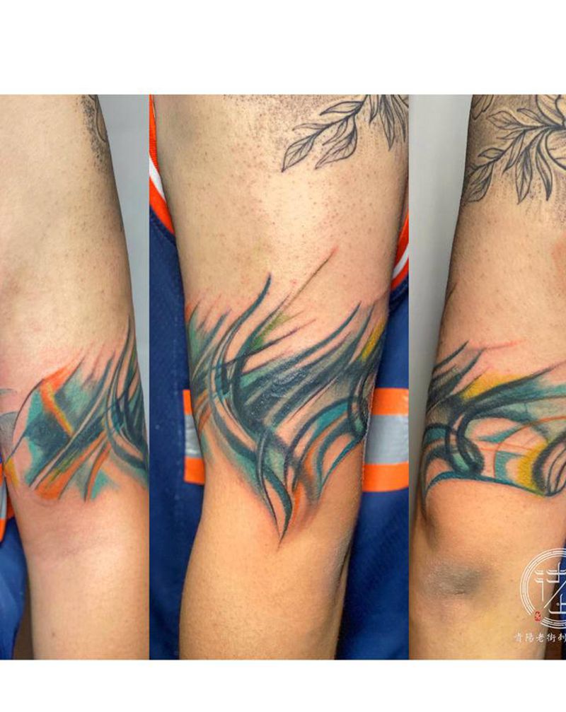 水墨遮盖纹身图片_手臂水墨遮盖纹身图案