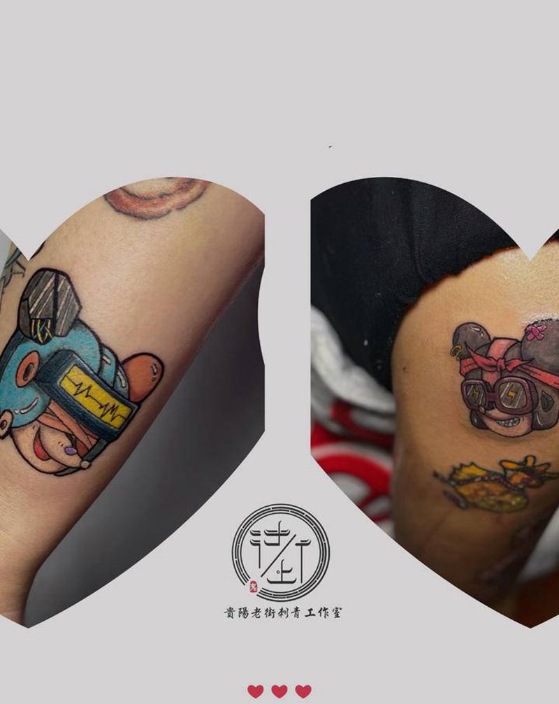 舒克和贝塔纹身图片_手臂New School舒克贝塔纹身图案