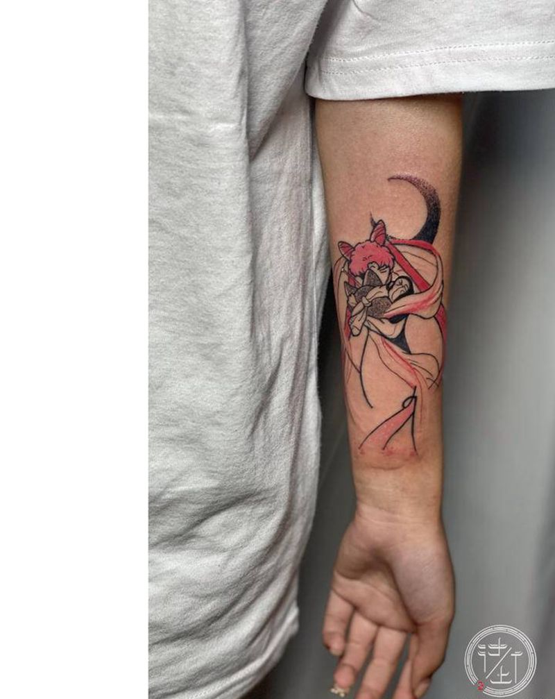 美少女战士纹身图片_手臂New School美少女战士纹身图案