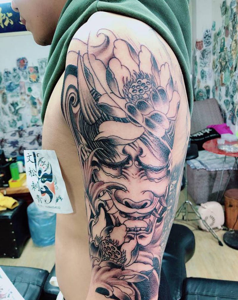 般若(未完纹身图片_手臂纹身图案