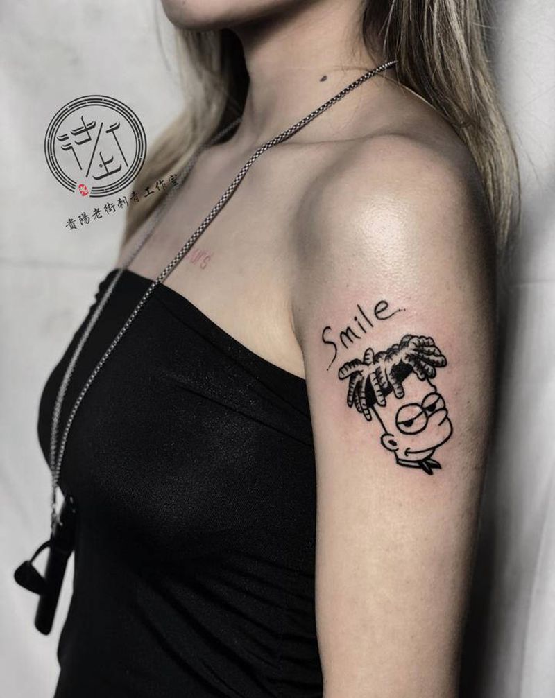 辛普森纹身图片_手臂几何辛普森纹身图案