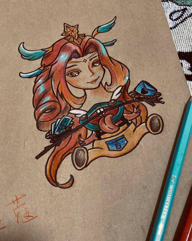 阑尾炎疤痕遮盖纹身图片_腹部Old SchoolNew School英雄联盟纹身图案